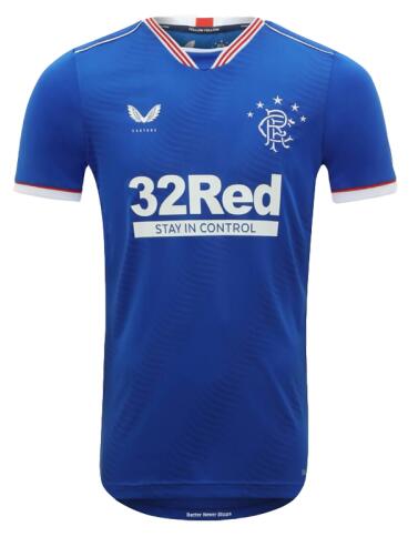 20-21 Glasgow Rangers Home Soccer Jersey Shirt
